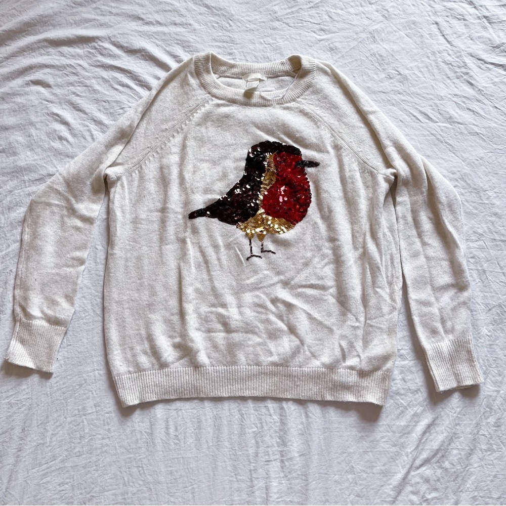 H&M sequin bird sweater - medium